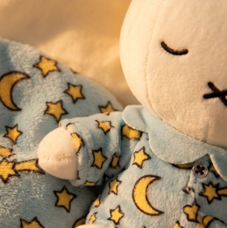 Sleepy Miffy Bunny Plushie in Starry Pajamas 🌙⭐ - Image 3
